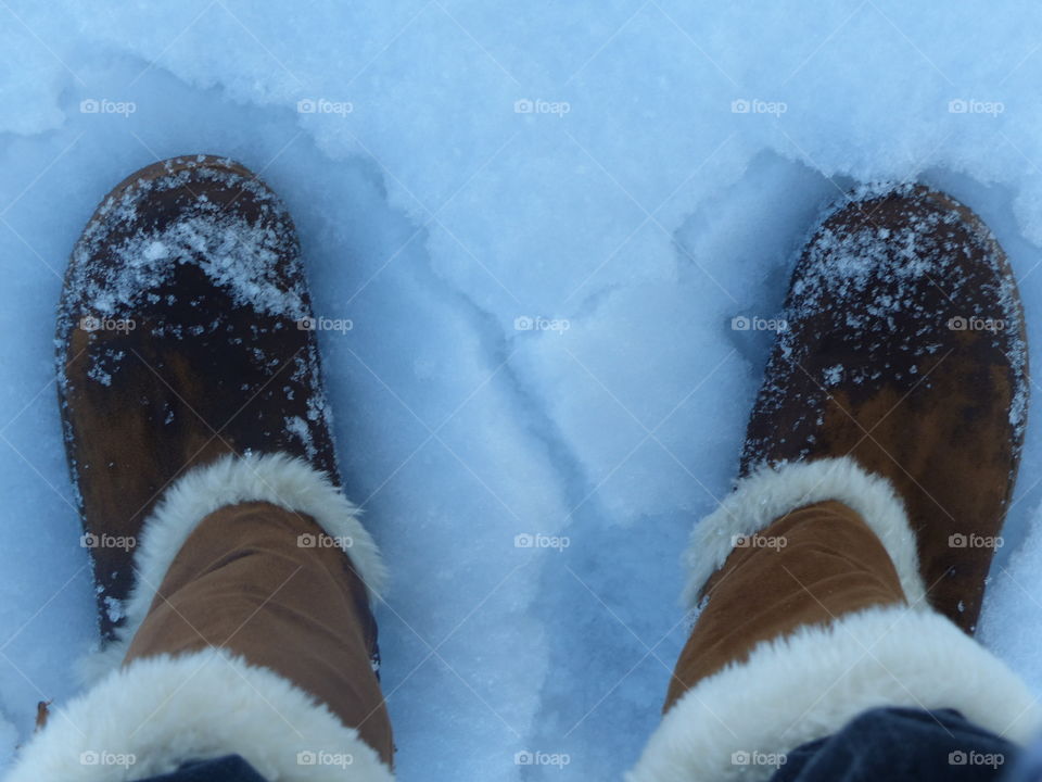 Walking in the snow with my new snow boots