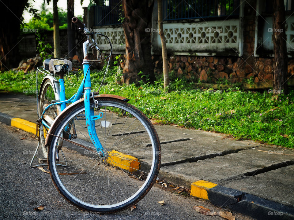 Cambodia blue bicycle 