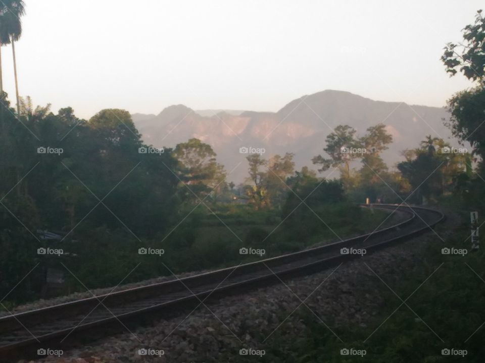 scenery of a hilly area with rail road