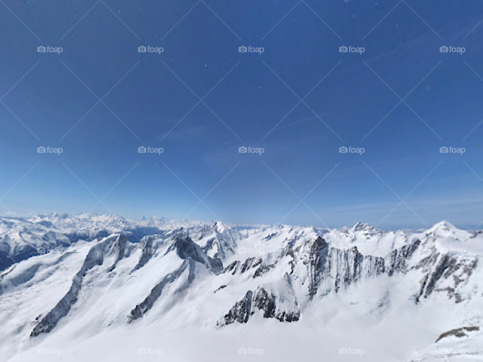 The snow-covered mountains of Switzerland