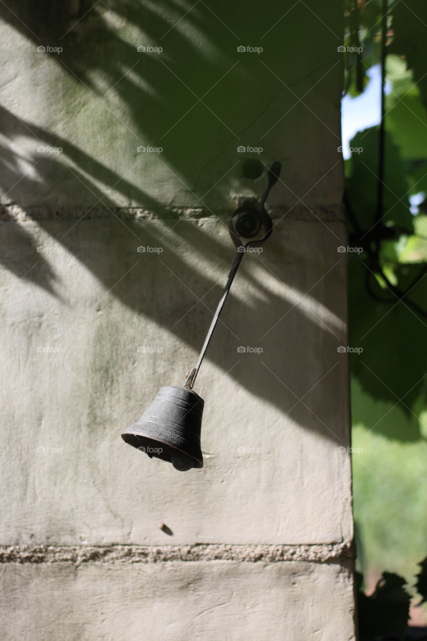 Doorbell . Metal rusty bell 