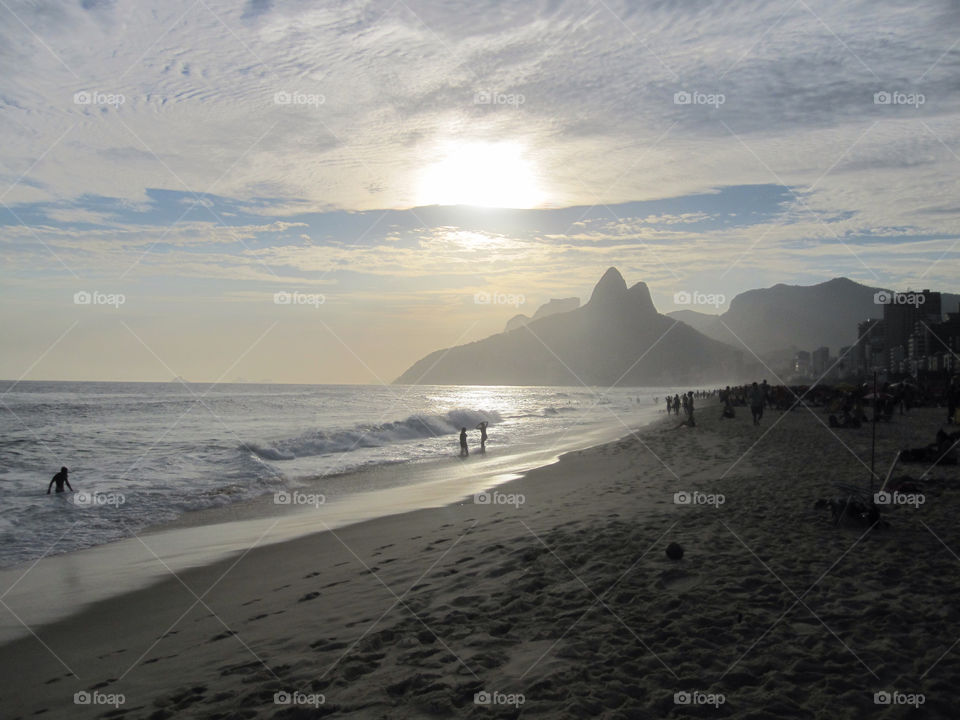 beach ocean sunset sea by ggri