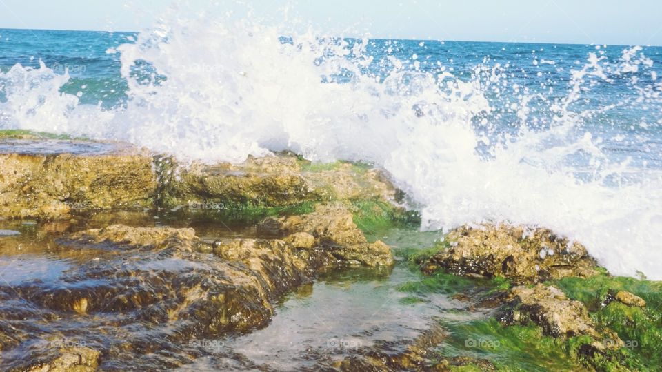Sea#waves#water#splash#rocks#nature