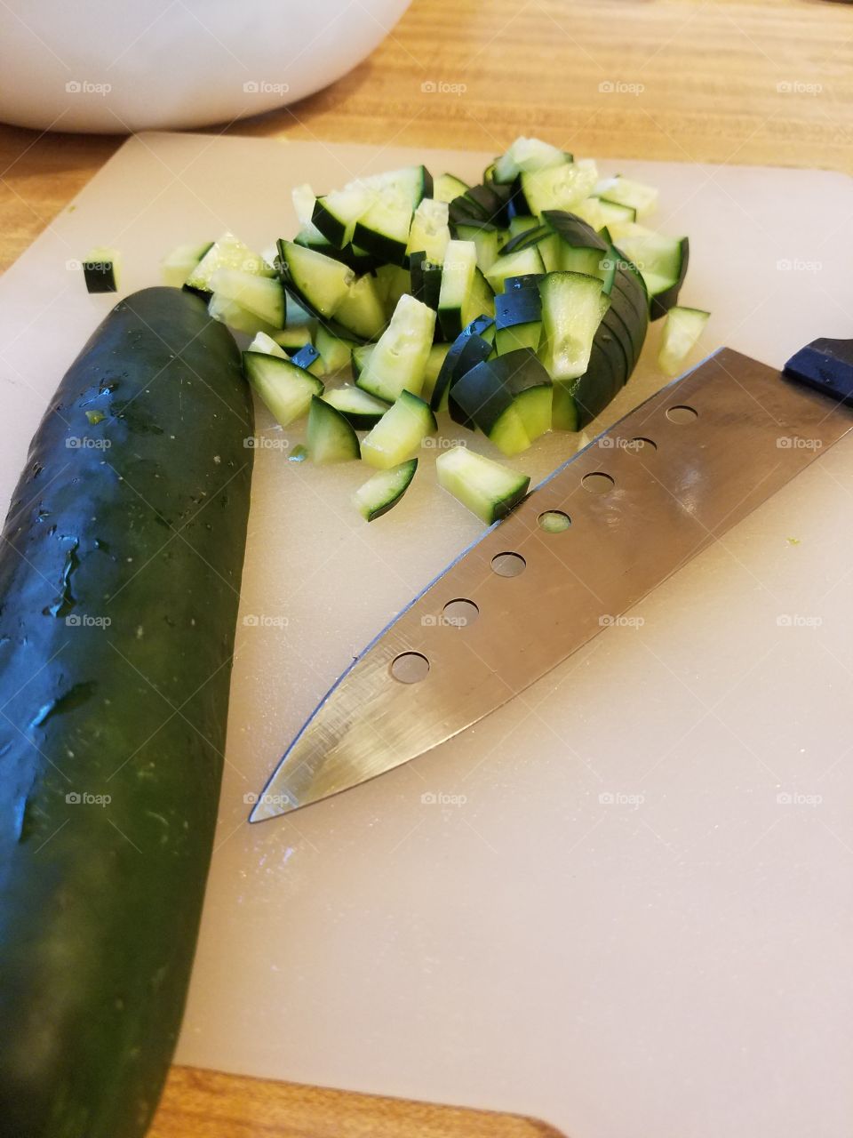 chopped cucumber