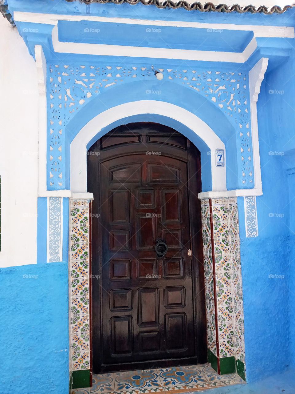 Ancien doors in chefchaouen city of morocco