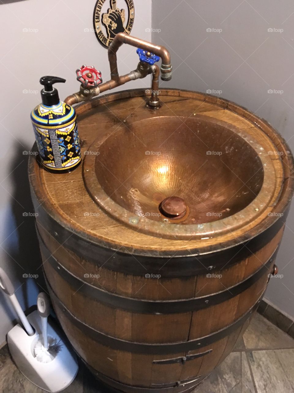 Bathroom sink at local cider house in Connecticut