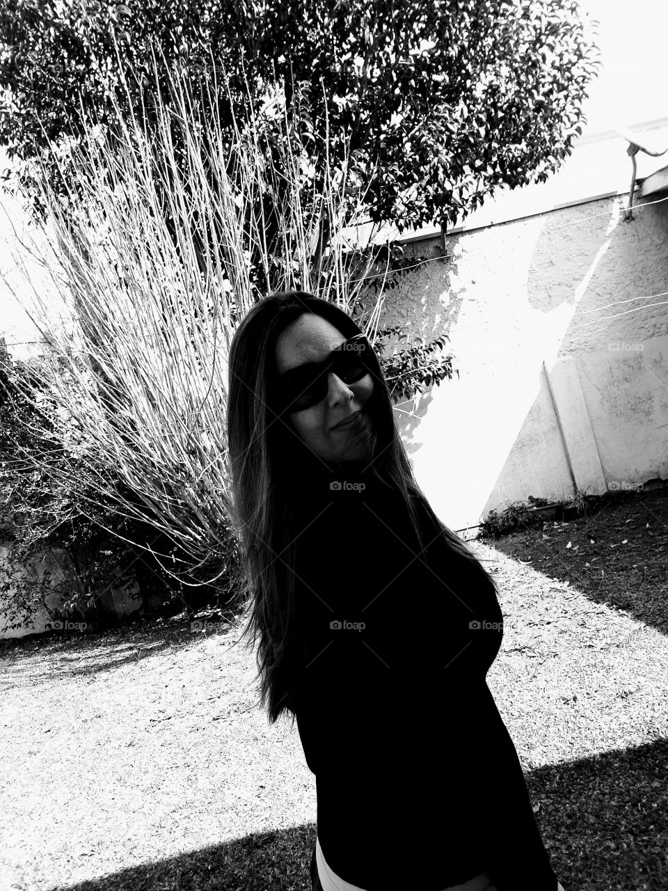 a fall morning in black and white