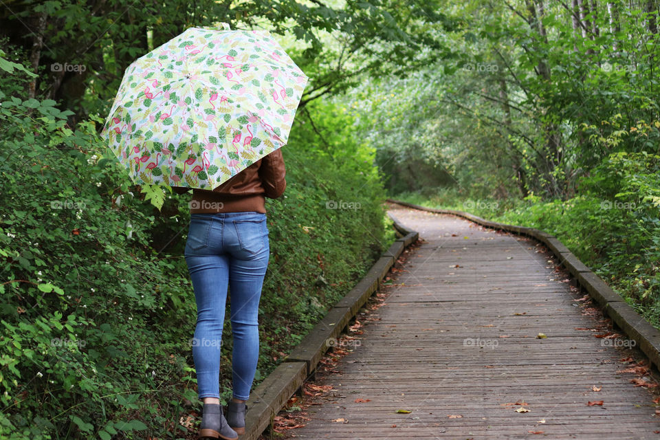 young woman with umbrella