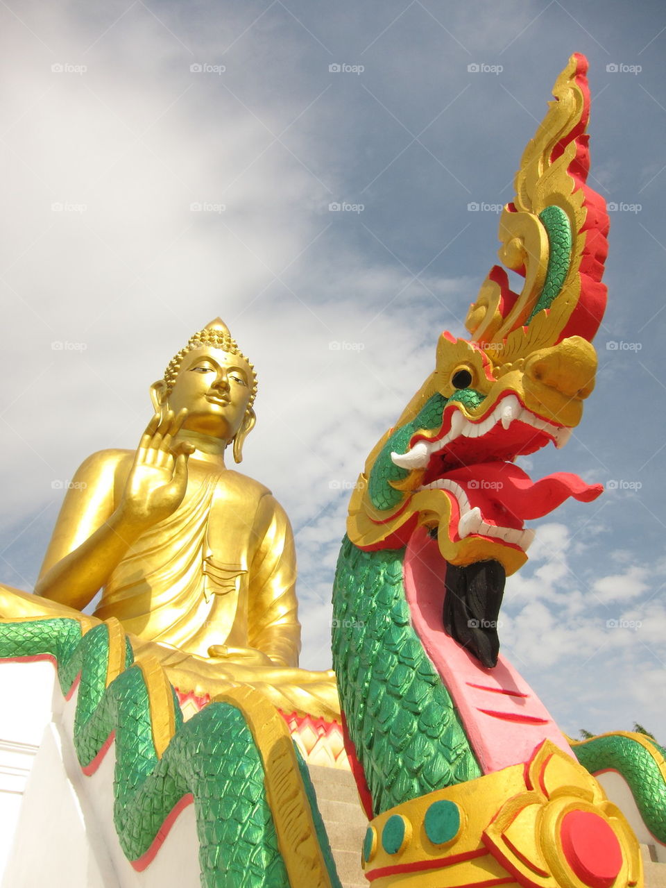 Buddha and King of Nagas statue