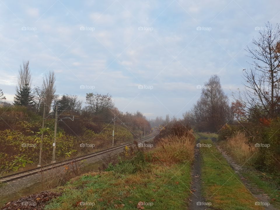 droga trawiasta i droga żelazna