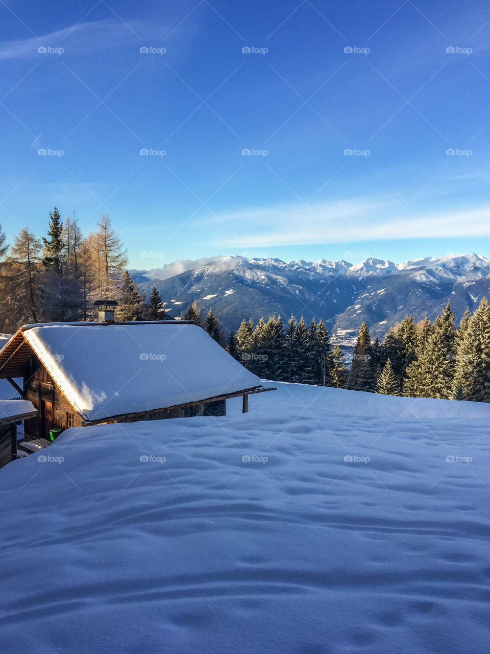 Winter Mountains Landscape in South Tirol 