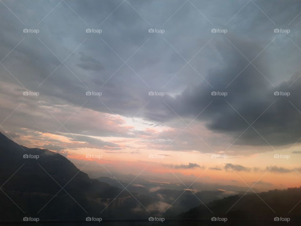 Forest and sky in the late afternoon