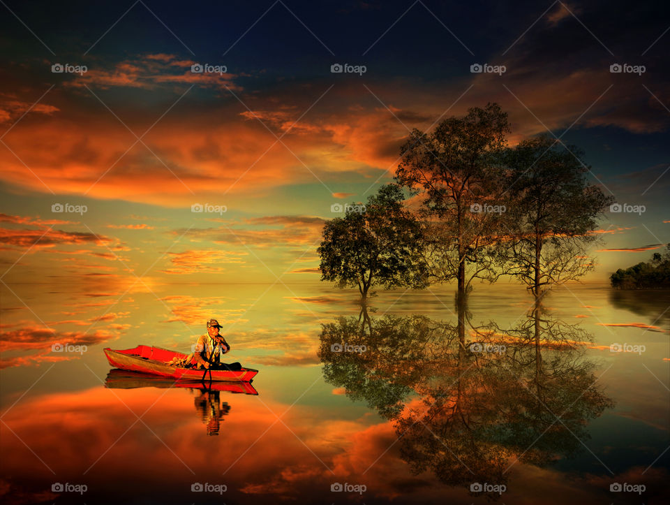 sunrise at Mahakam river