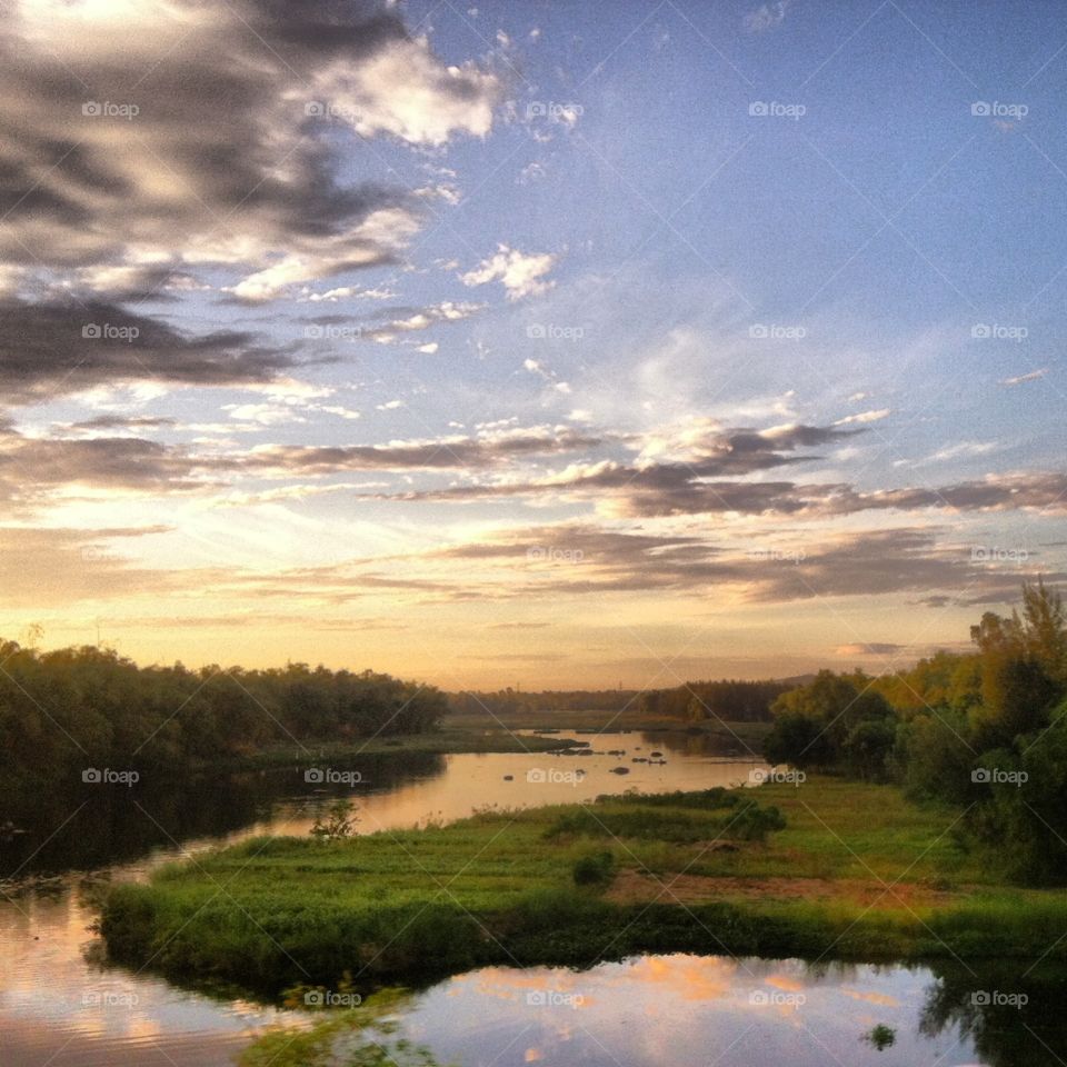 Vietnam sunset. Sunset in Hoi An