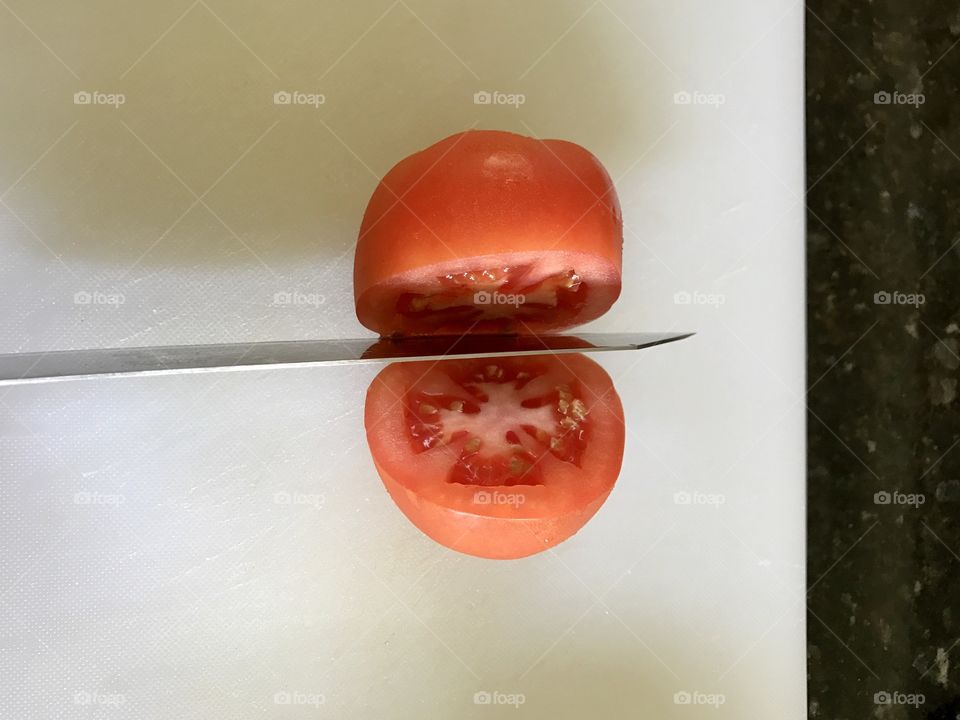 Tomato sliced in halves 