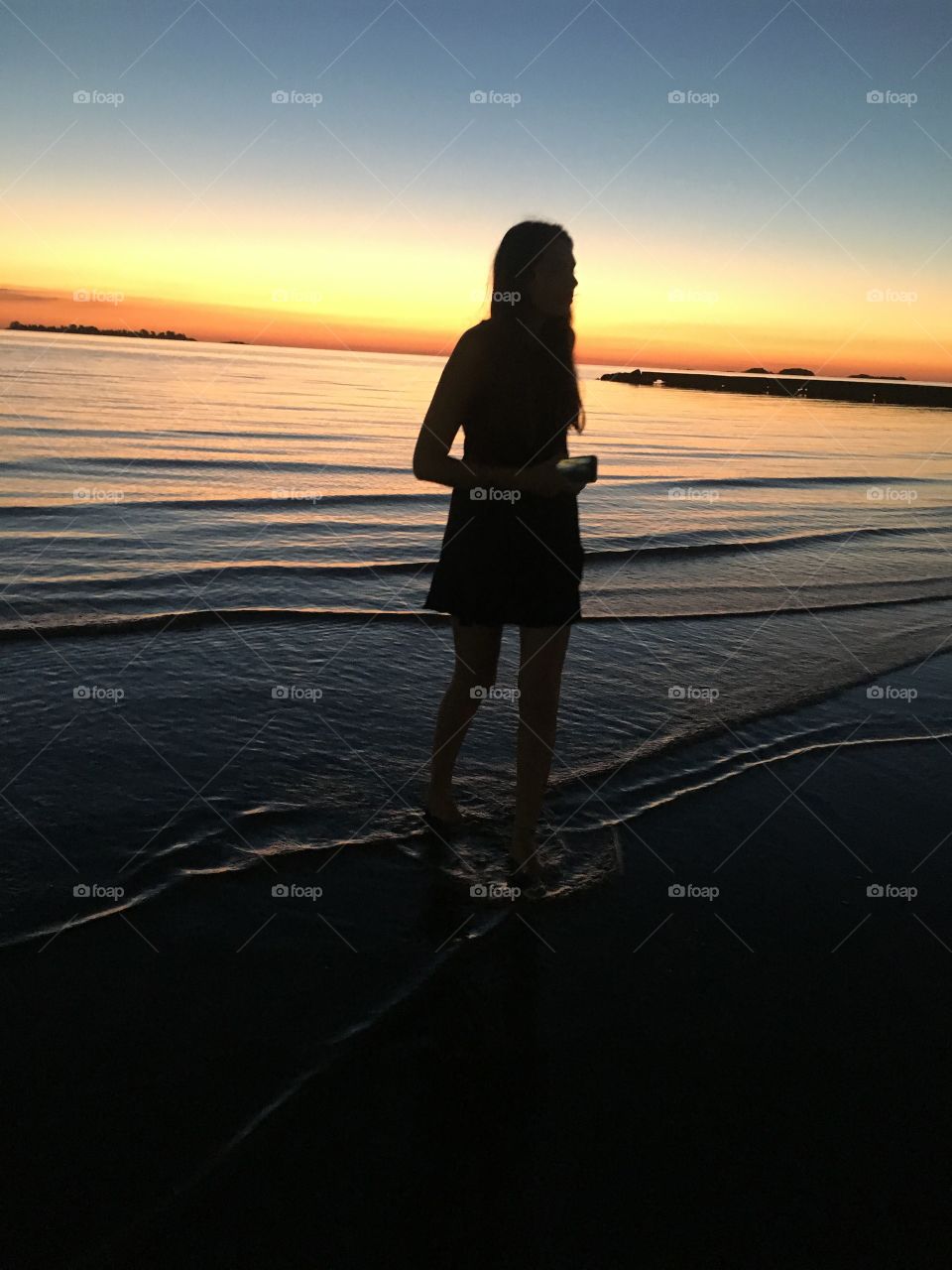 Atardecer en la playa 