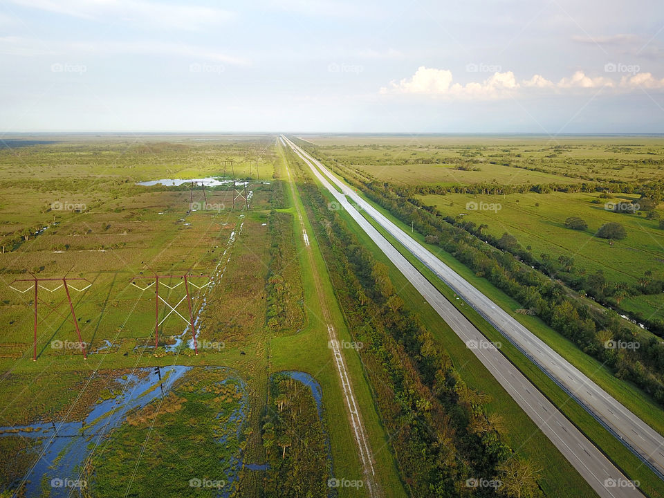 Florida Turnpike Green Straight Highway
