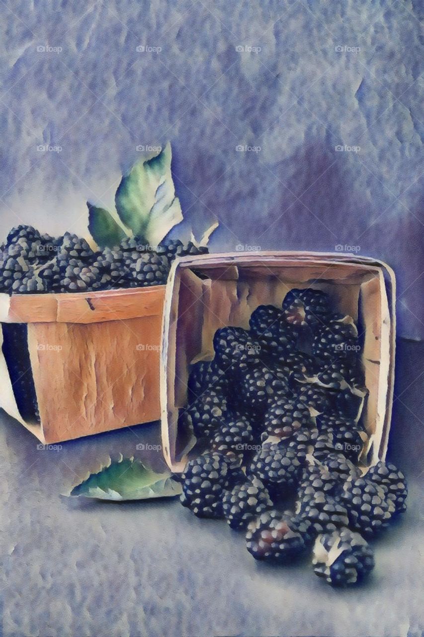 fresh picked blackberries