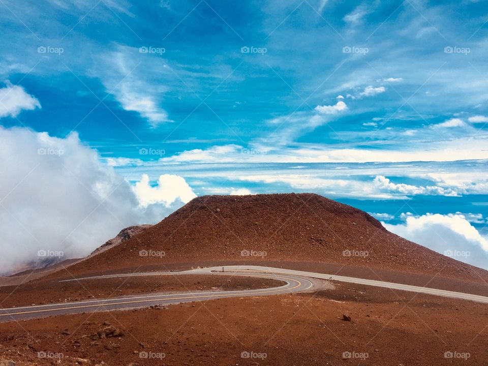 One of the craters on the volcano 