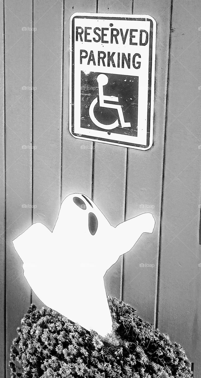 Halloween Ghost and Sign