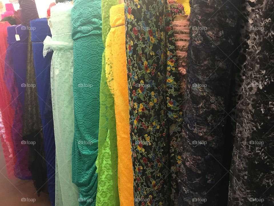 Rows of fabric