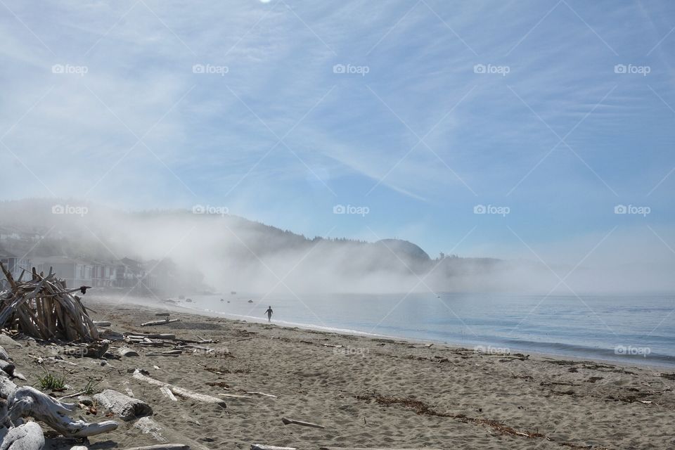 Morning fog on the beach