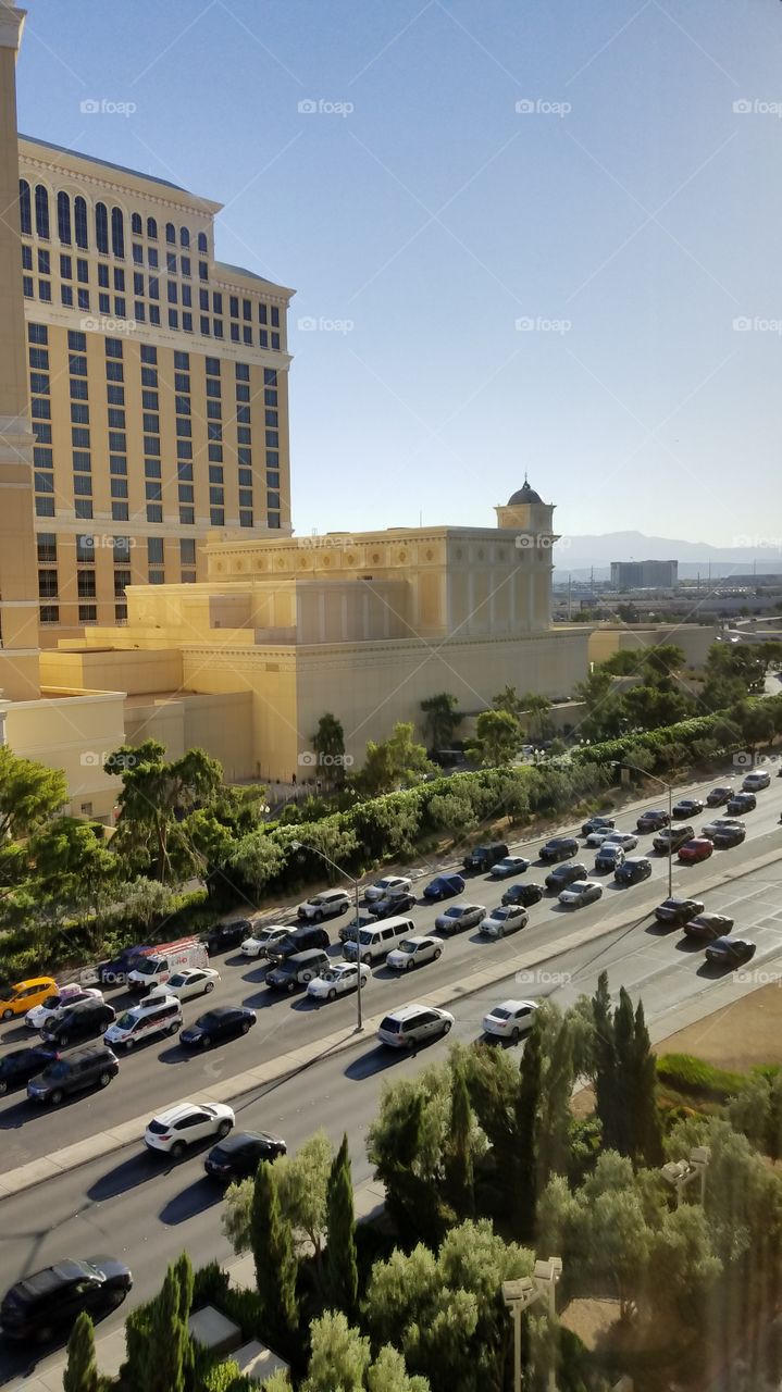 view from hotel room at caesars palace las vegas