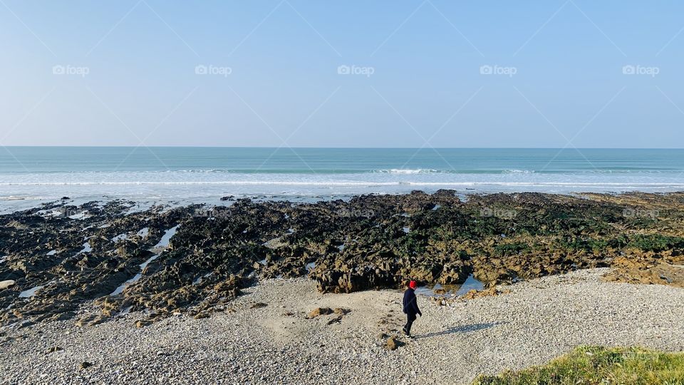 Somebody walking on the beach