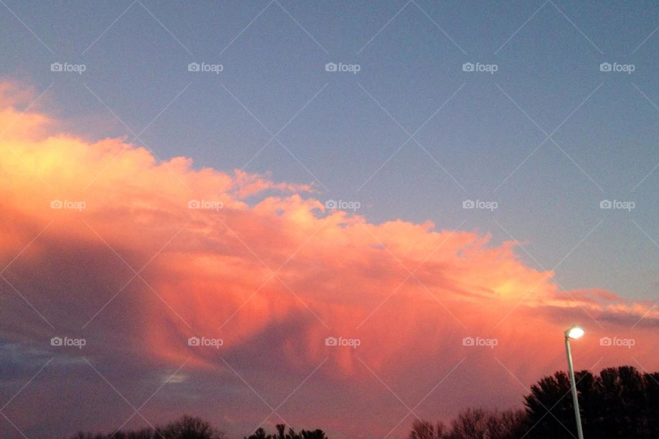 Pink wall of clouds