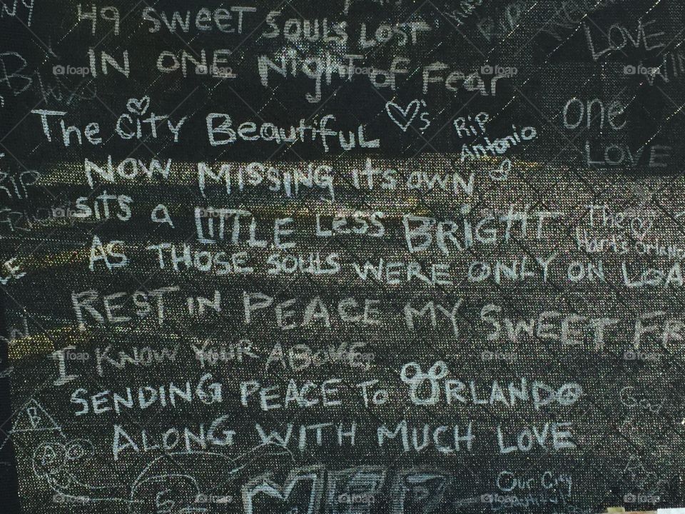 Memorial at the site of Pulse nightclub in Orlando