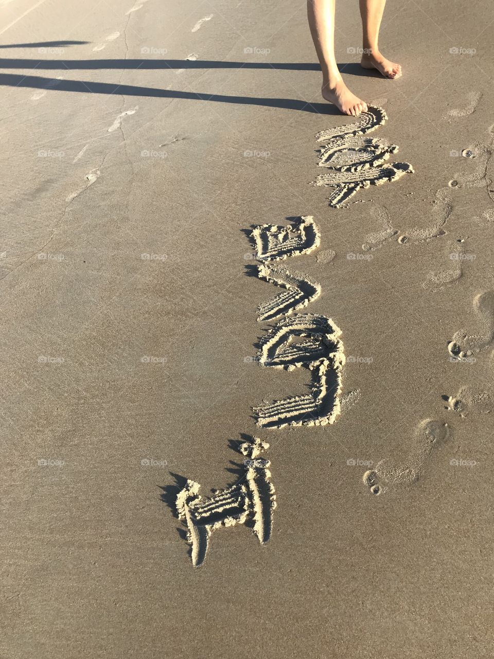 I love you In sand
