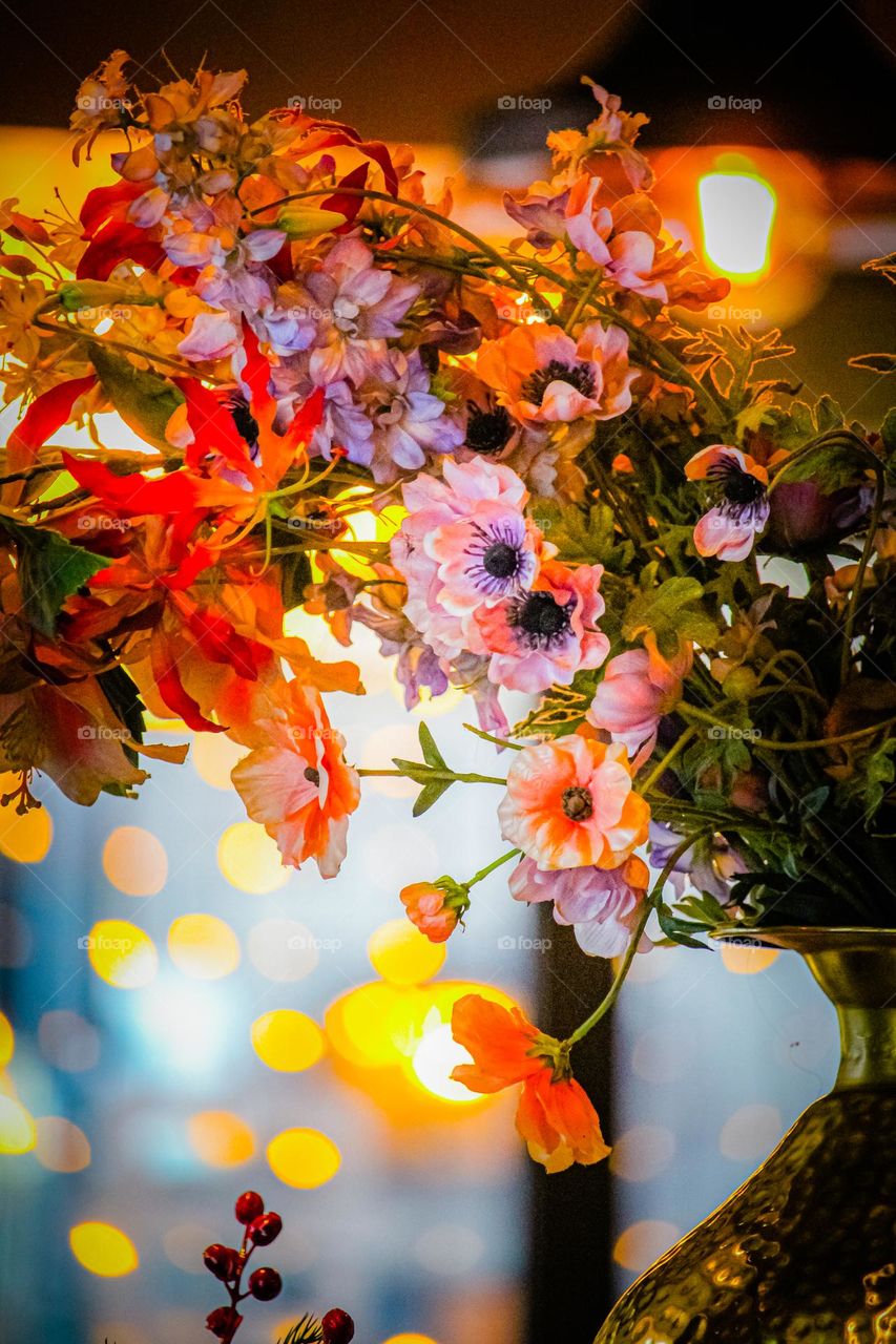 Still life- decorations and flowers