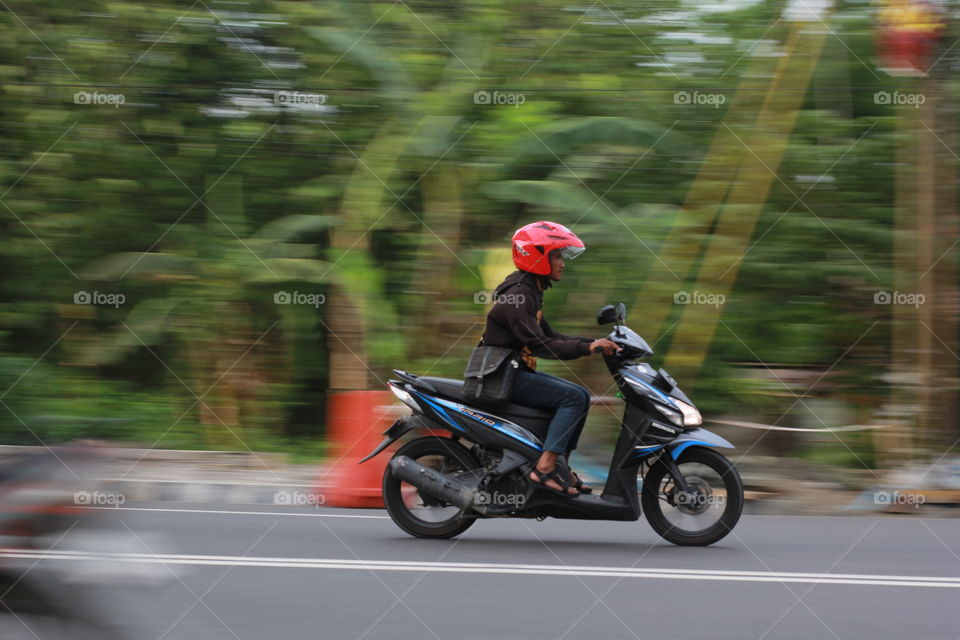 motorcycle in road
