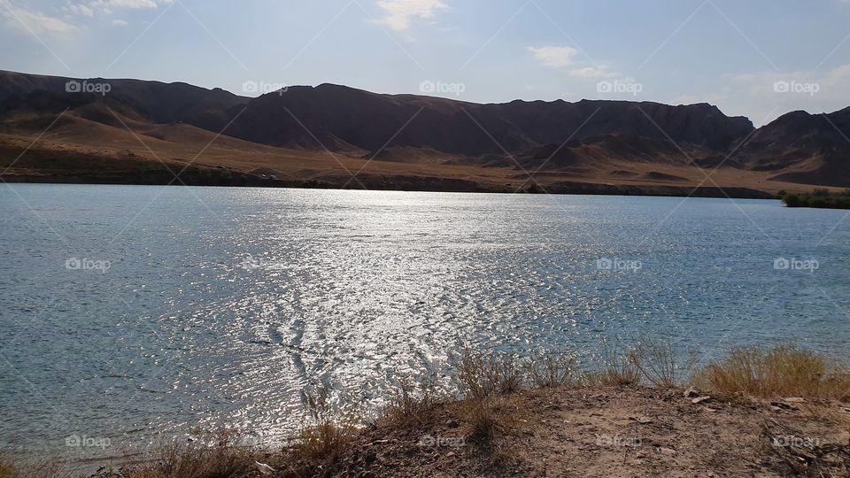 Ili river bank in Kazakhstan