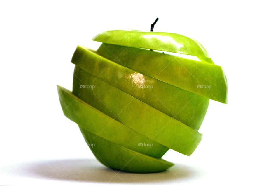 Slice of green apple
