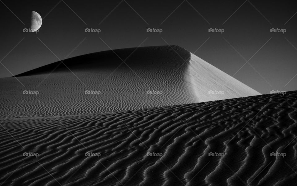 Imperial Valley sand dune, moon