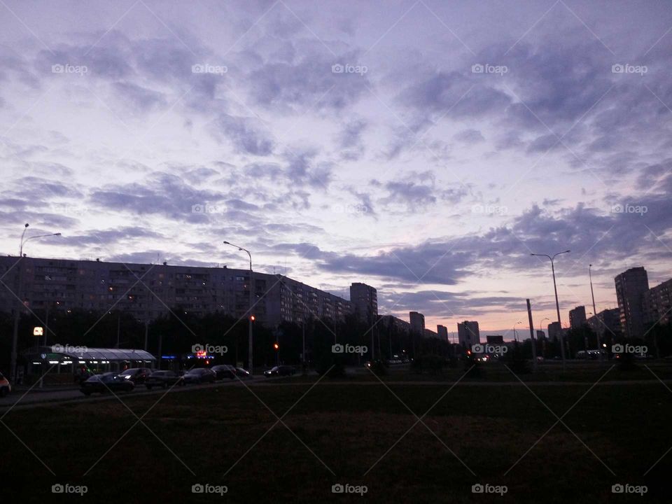 Evening view of kharkiv