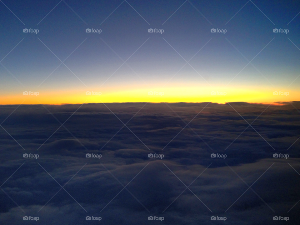 sky yellow blue sunset by hslysne