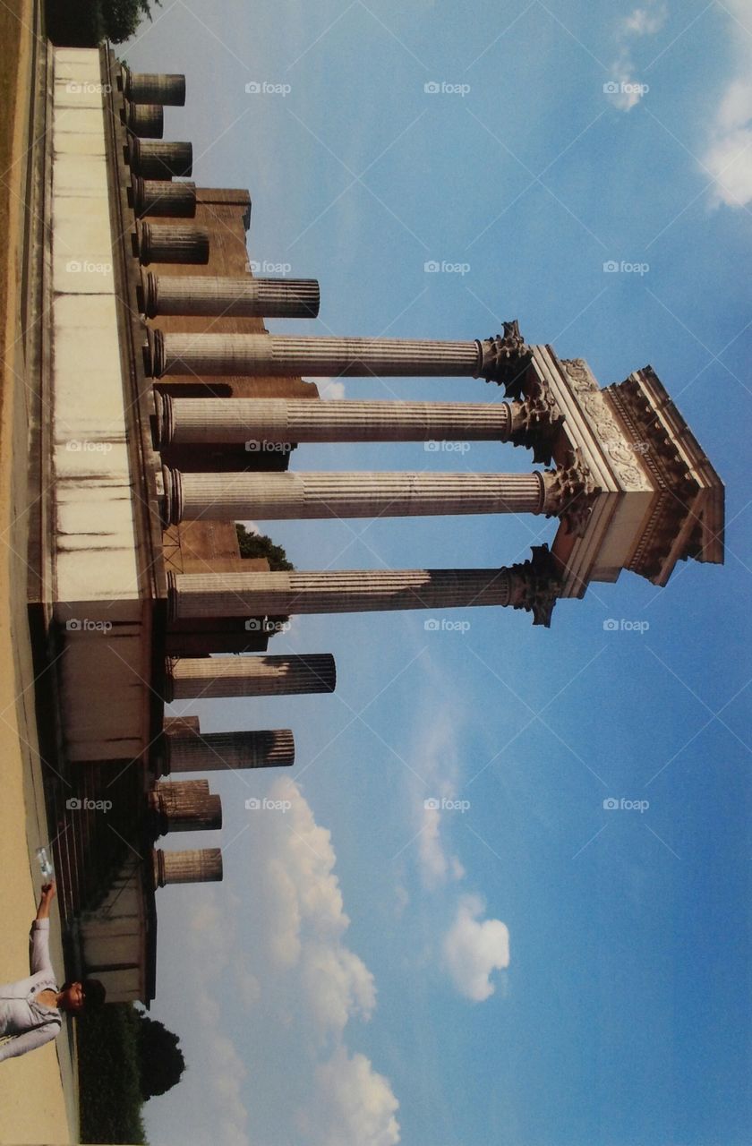 greek monument. a replica of the great building