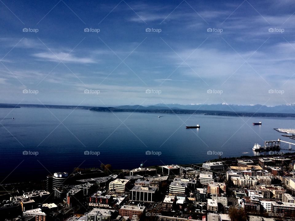 Daze off into the ocean.. Stunning waters of Seattle. Taken from the SpaceNeedle. 