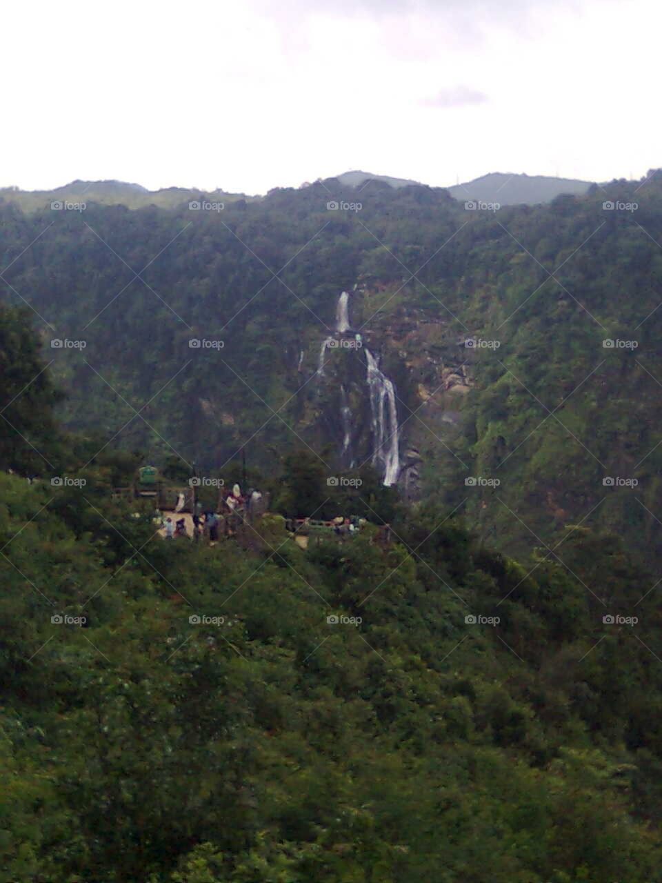 waterfalls from top view