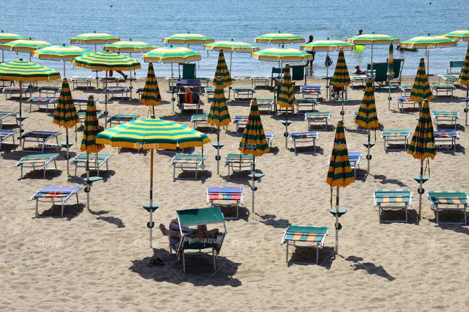 Beach in Sanremo, Italy