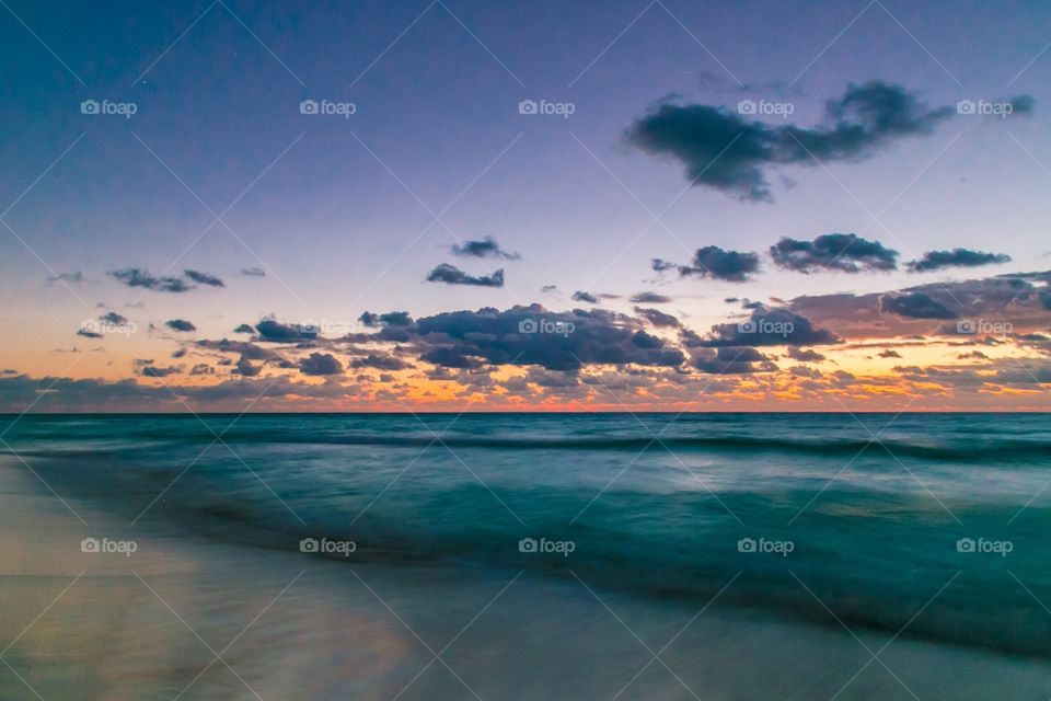 Cancun beach sunshine. Hotel zone in Cacun