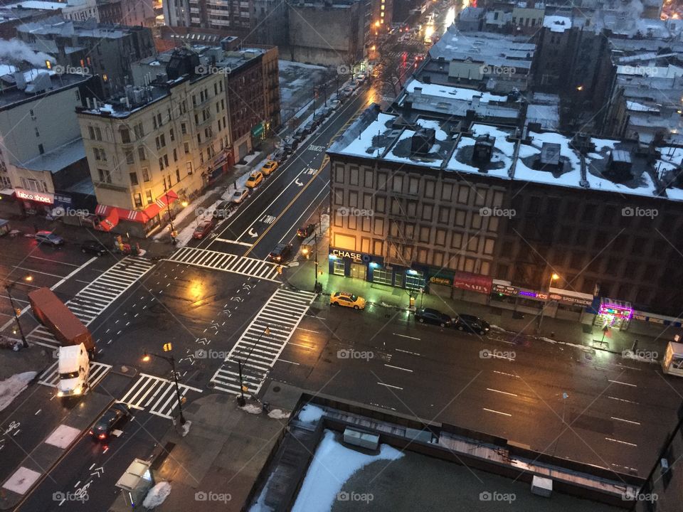 Light snow. View from my window NYC 