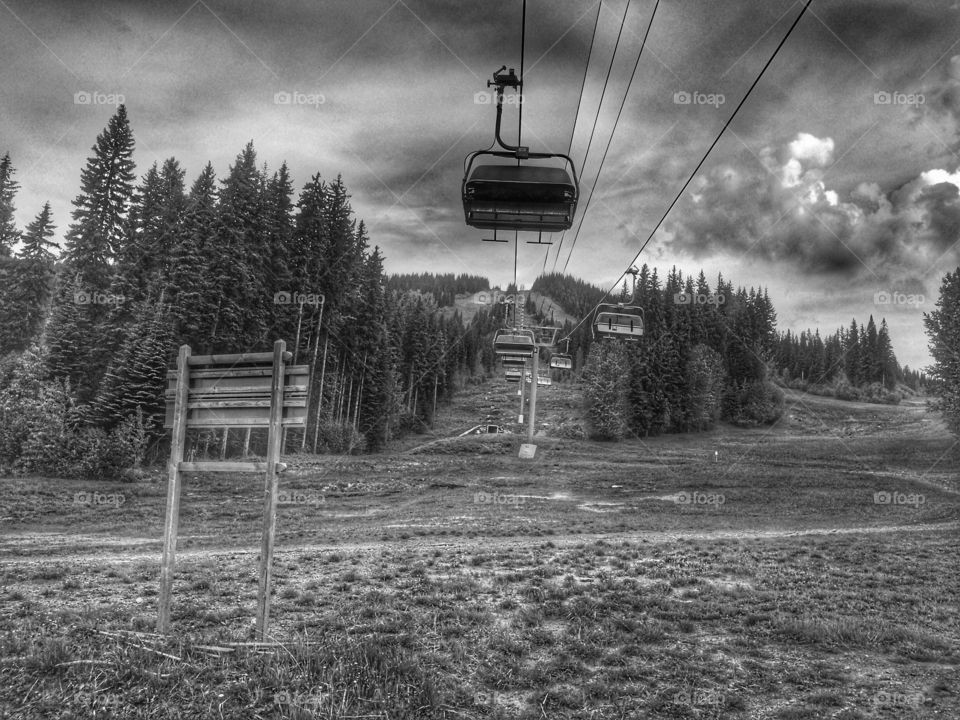 Black and white ski lift! 