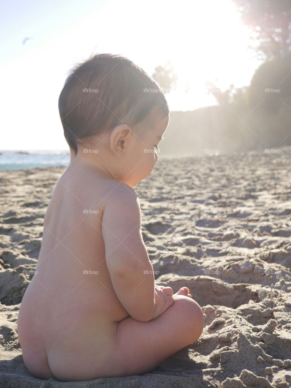 baby on sand