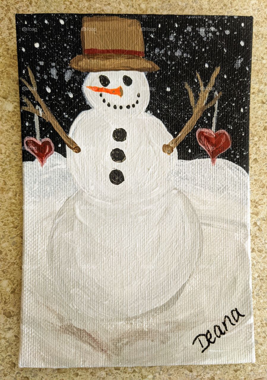snowman painting