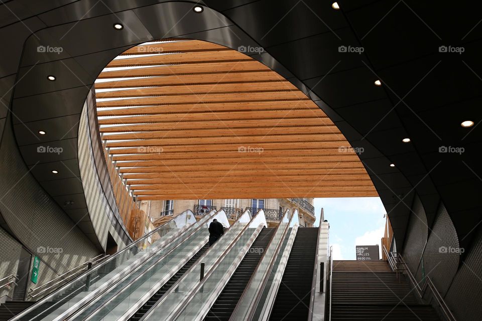 Beautiful escalator architecture view