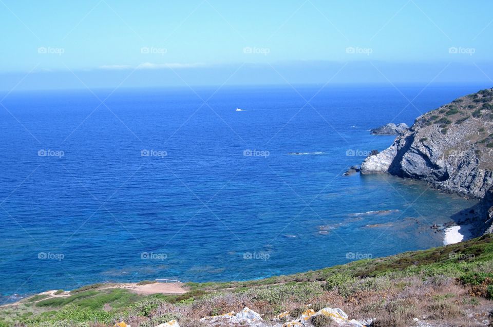 cliff And beach in the mediterranean sea