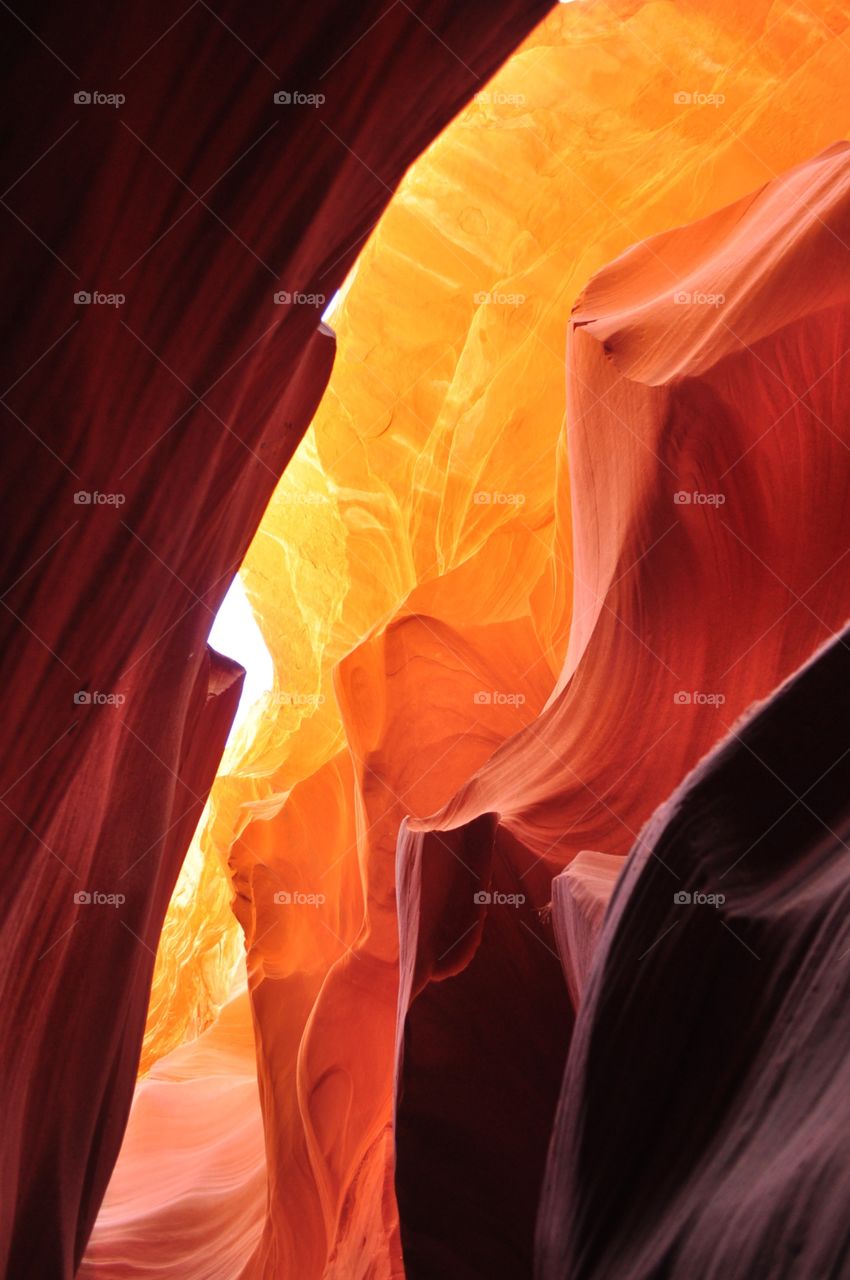 Low angle view of antelope canyon